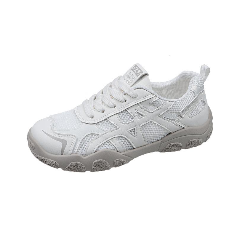Dexun Shoes Casual Shoes Women's Summer 2025 New Single Net Breathable Sports Casual Comfortable Versatile Platform Single Shoes