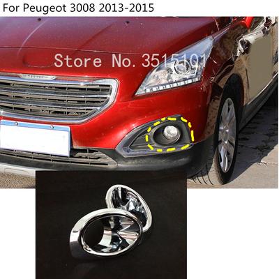 Estilo do carro capa abs chrome lâmpada cabeça dianteira luz de nevoeiro guarnição quadro capuzes vara parte para peugeot 3008 2013 2014 2015 2016