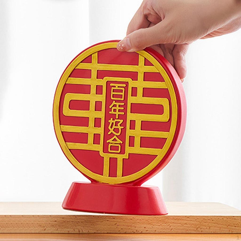 Resin Traditional Wedding Xi Chinese Character Decorations Engagement Sculpture DIY Portable