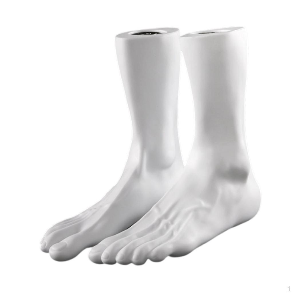 2 Pieces Mannequin Feet Model Male Foot Display Sock Creative PVC