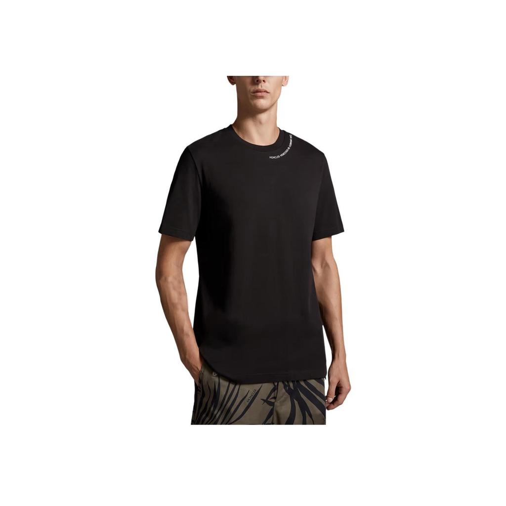 Moncler Solid Color Loose Fit Crew Neck Short Sleeve T-Shirt Men Tops Black K1-091-8C00078-8390T-999