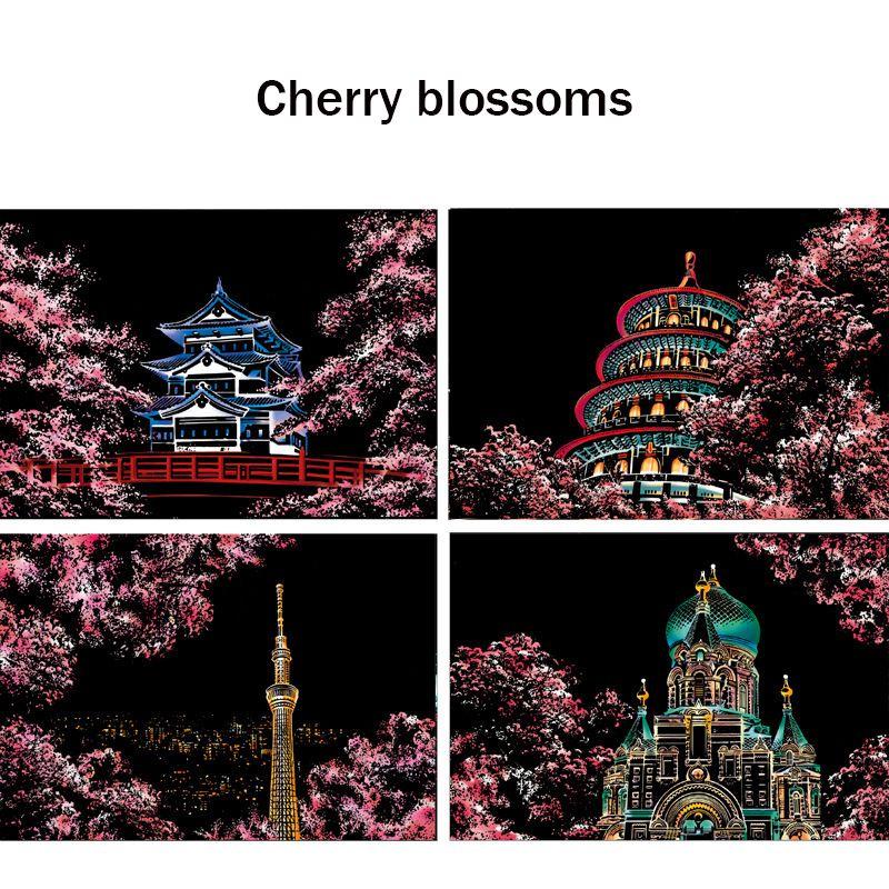 Colorful New Scratch Scraping Book Art Magic Painting Paper With Four Fun Drawing Cards