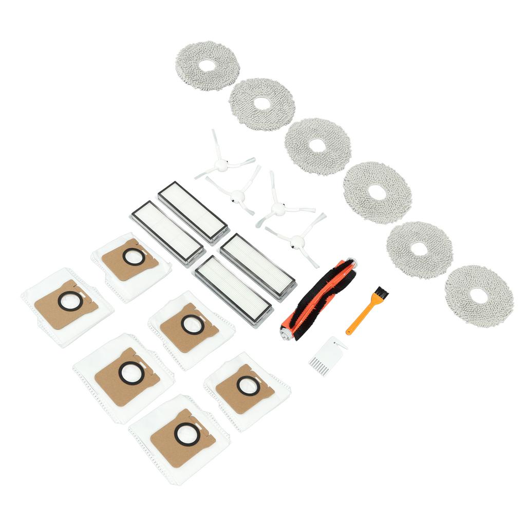 Sada příslušenství pro díly vysavače Dreame obsahuje 1 válečkový kartáč, 4 boční kartáče, 4 filtry, 6 mopů