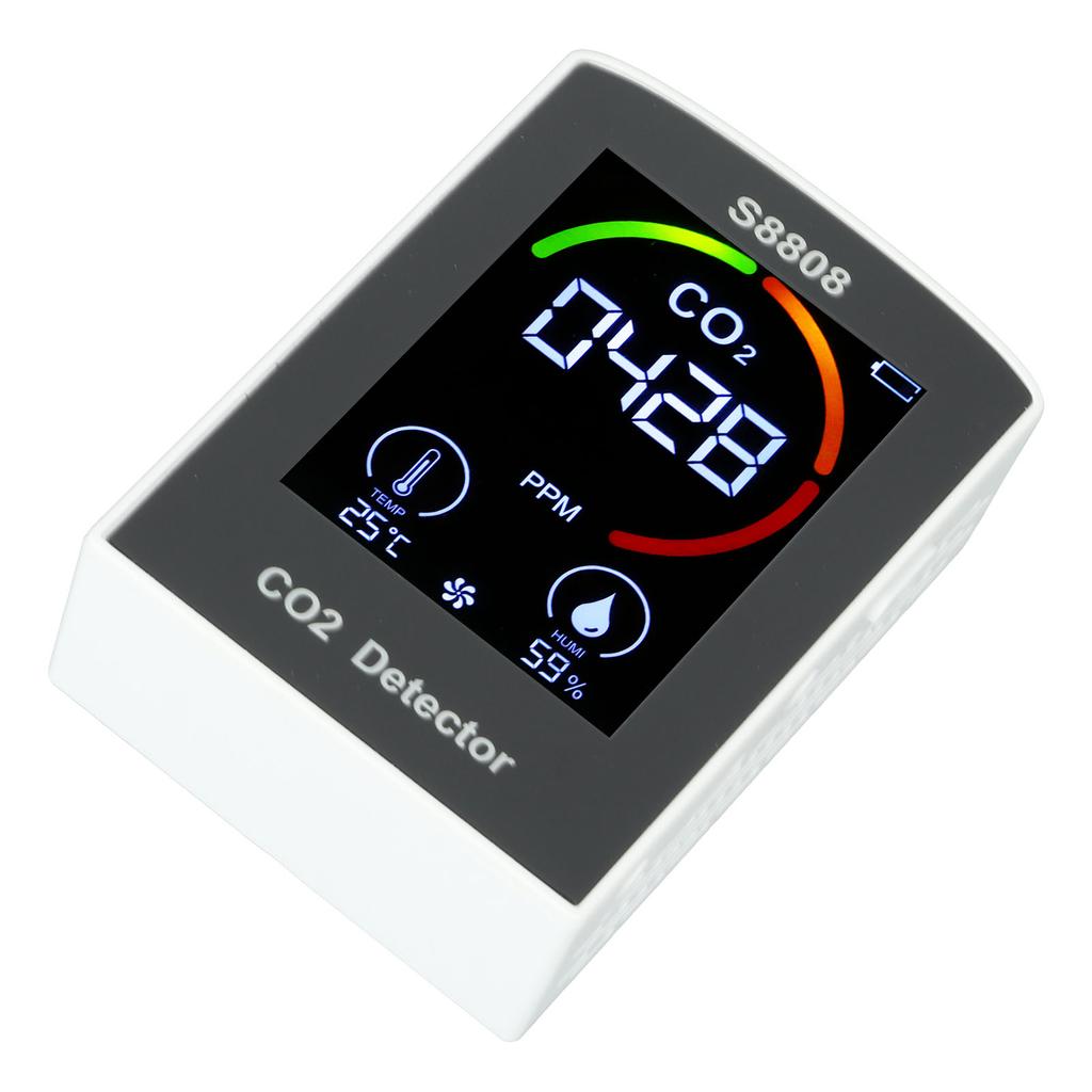CO2 Detector with Display Screen ABS Battery USB Charging Multi Function CO2 Monitor Meter for