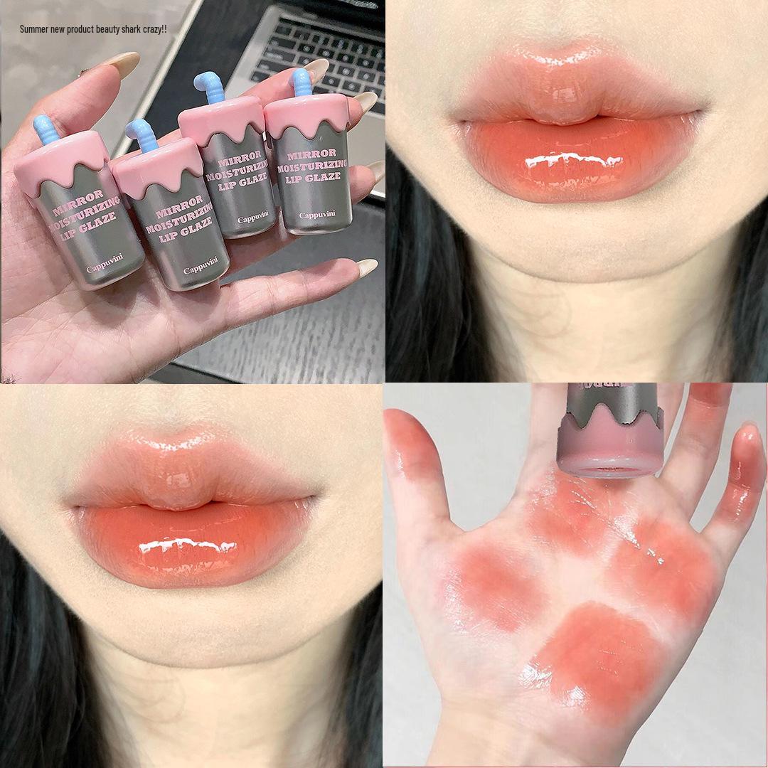 

CAPPUVINI Straw Cup Lip Glaze: Watery Mirror Finish for Plump, Glossy Lips. Perfect for Students.
