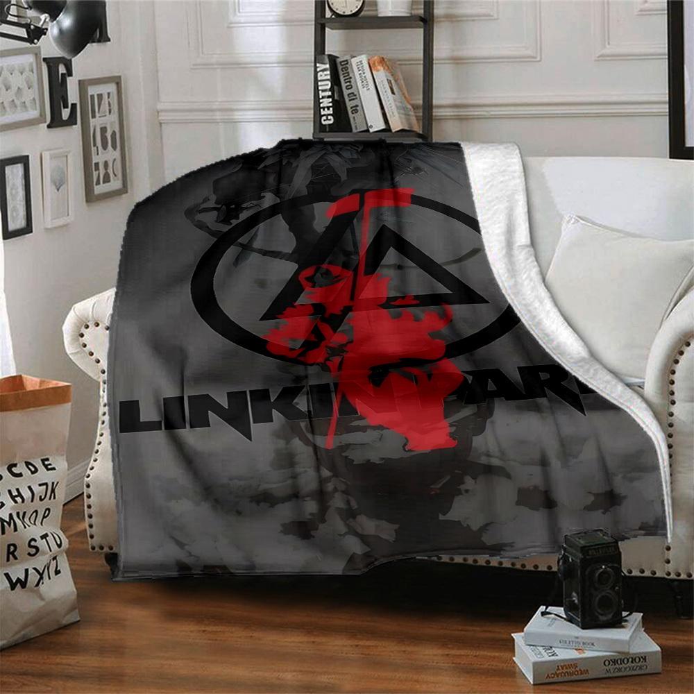1pc Linkin Park Band Merchandise Blanket Lightweight Flannel Blanket Throw Blanket For Sofa, Bed, Travel, Camping, Livingroom, Office, Couch