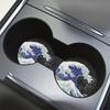 2pcs Big Wave Water Absorption Cup Cushioning Car Interior Design Accessories, Water Cup Coaster for Car Vehicle and Home Desktop