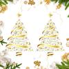 2pcs Christmas Window Stickers  PVC Golden Christmas Tree Electrostatic Door  Stickers Non Adhesive Static Christmas Window Stic