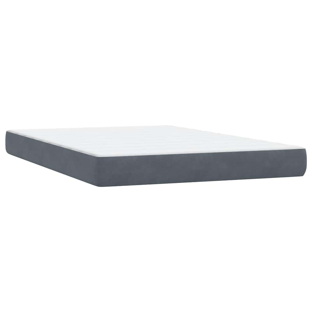 Box Spring Bed with Mattress Dark Gray 160x210 cm Velvet
