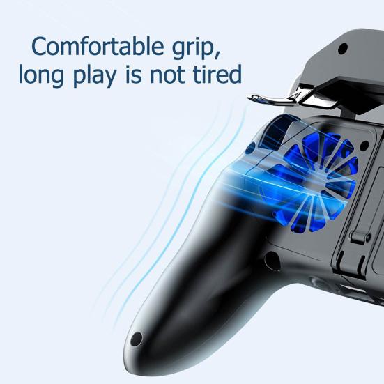 H10 4-Finger Dual Cooling Fan Wired Game Controller Joystick Gamepad for Phone