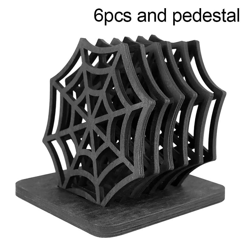 

1/6 шт. подставка для Хэллоуина, декор стола на Хэллоуин, подставки в виде паутины, праздничные салфетки для стола на Хэллоуин для украшения дома 6pcs/set