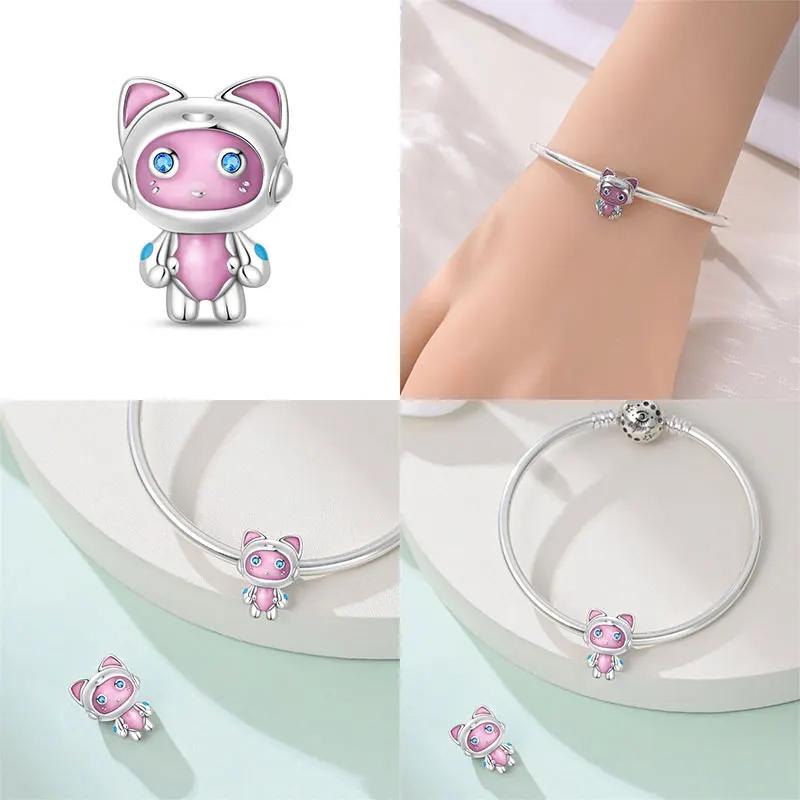 100% Copper Charms Fit Original New Summer Coconut Beach Travel Ai Robot Bracelet Diy Jewelry Making Women Gift