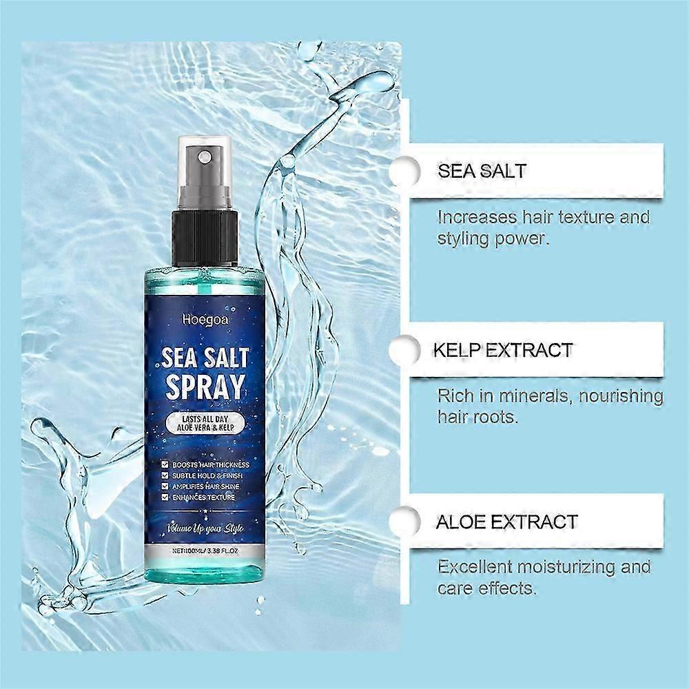 Sea Salt Spray for Hair Men - Hair Texturizing Spray with Kelp, Aloe Vera & Sea Salt - Voluming Hair Spray - Volume & Texture - 100ML Gifts For Men