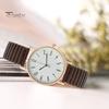 Women Daily Watch Quartz Round Dial Elastic Band Simple Style Alloy Time-checking High Accuracy Student Wristwatch Dating Timepiece Casual Formal