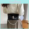 Chic And Stylish 2024 Solid Color Pu Daily Commute Shoulder Bag With Lock Buckle Closure In Silver