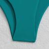 New turquoise swimsuit women's metal decorative bikini suit women's sexy tube top high waist vacation swimsuit