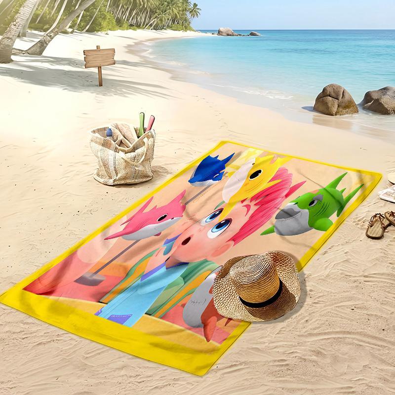 Telo da Spiaggia Stampato Cartoon bebefinn Asciugatura Rapida Asciugamano da Bagno Super Assorbente Morbido Leggero per Piscina Viaggi Estivi