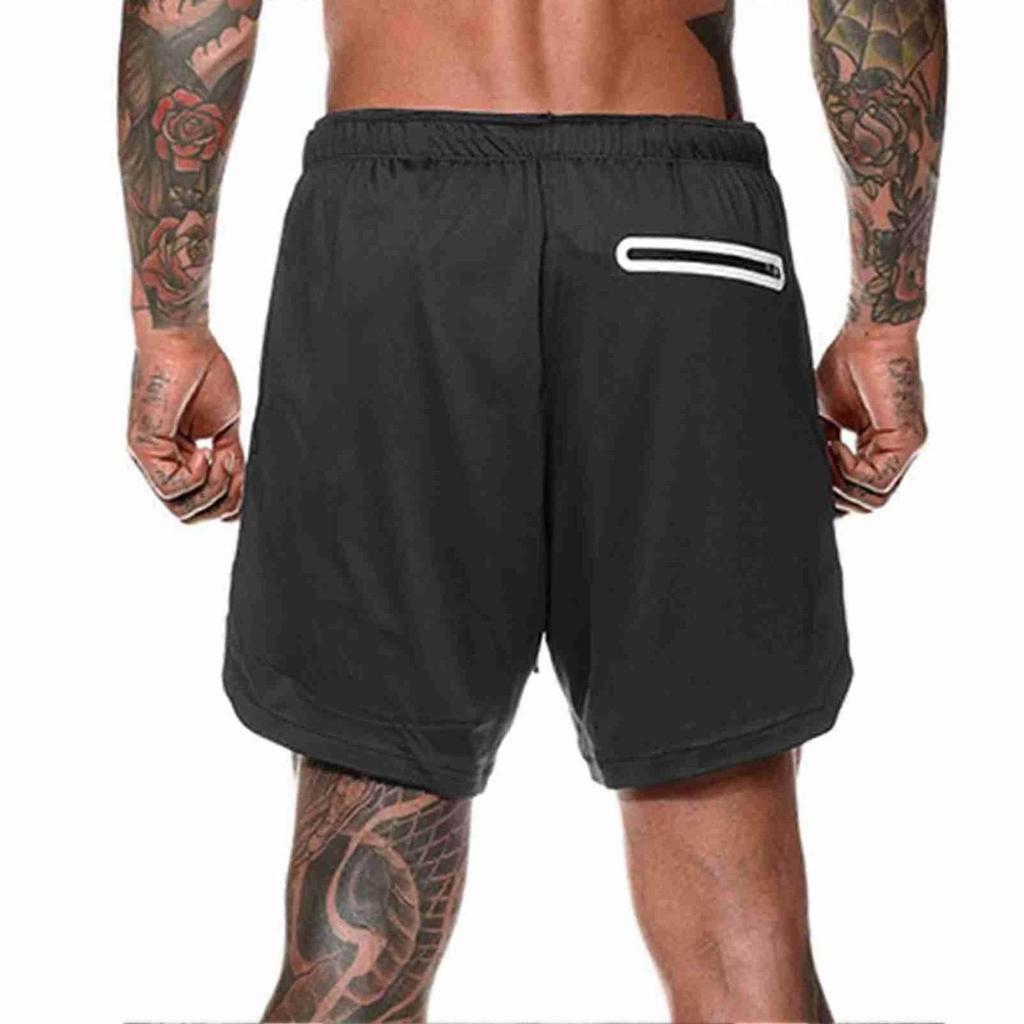 Men's 2-in-1 Workout Running Shorts with Tie Belt, Size M-3XL, Multiple Colors