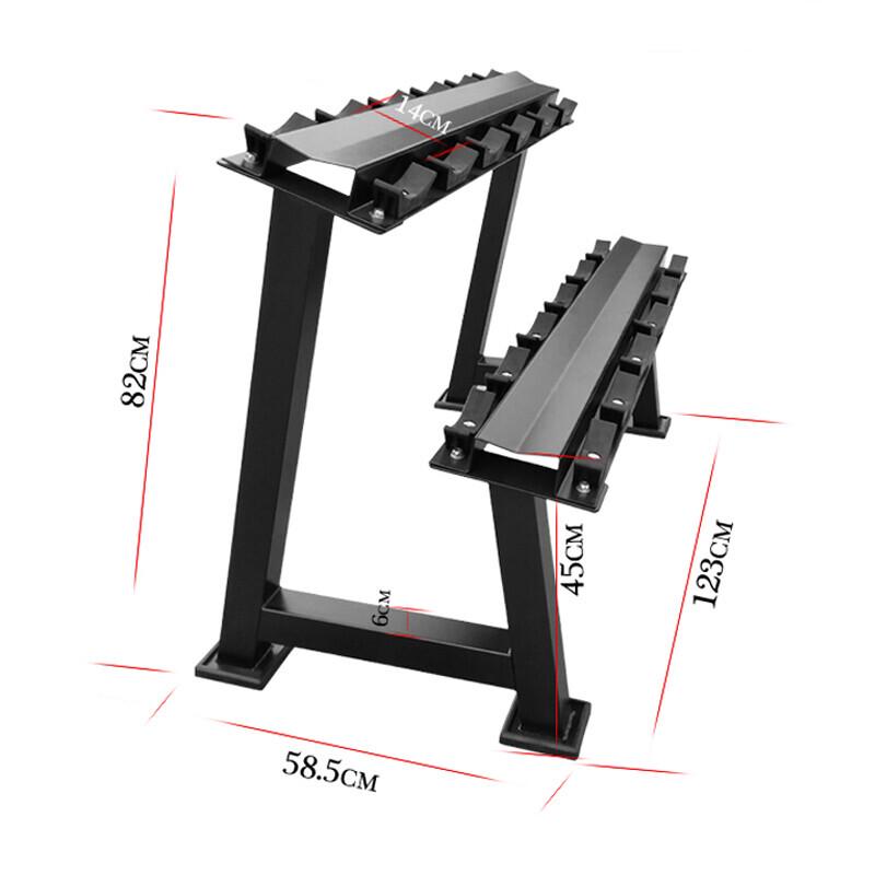 WeiBu Rubber-Coated Dumbbell Set with Triangular Rack
