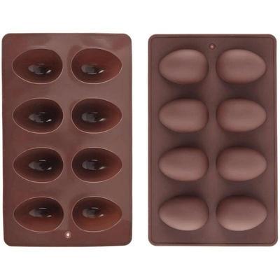1/2 Pièces Moule en Silicone Œufs de Pâques 8 Cavités Plaque de Cuisson pour DIY Chocolat Pudding Savon Artisanat Pâtisserie Bac à Glaçons Moule à Chocolat