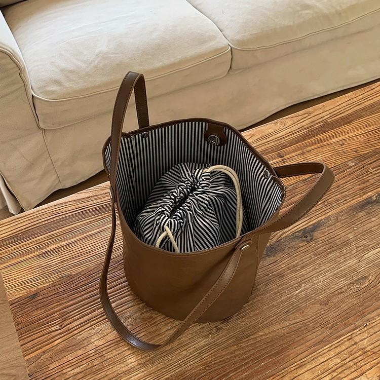 Retro Bucket Bag, Women's High-end Underarm Bag, Tote Bag, Versatile, Large-capacity Single-shoulder Commuting Bag