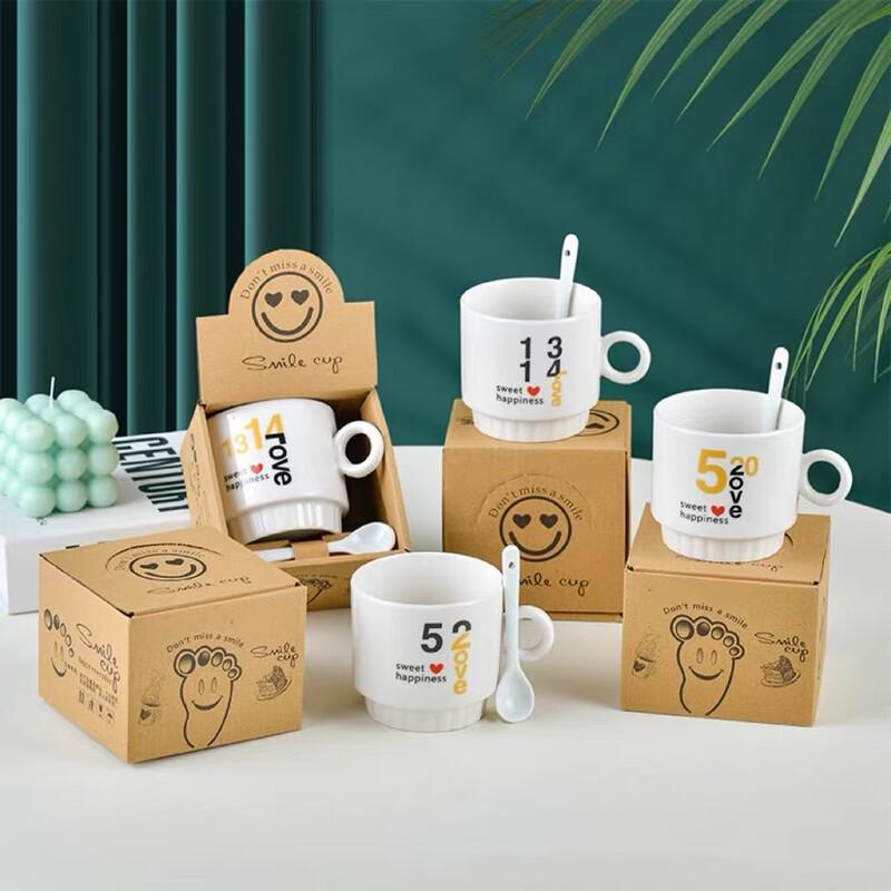 Mixiqi Ceramic Mug with Spoon and Gift Box