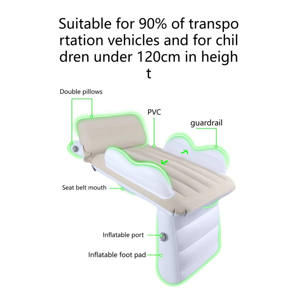 Aufblasbares Bett fürs Auto, Reisebett fürs Flugzeug, tragbares aufblasbares Bett für Hochgeschwindigkeitszüge, Beflockte Matratze aus PVC