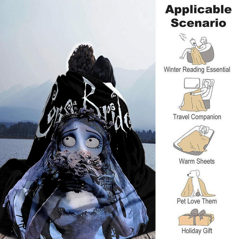 Gothic Horror Flannel Blanket Super Soft Warm Cozy Blanket For Sofa Bed Office Travel Allseason Home Decor Gift