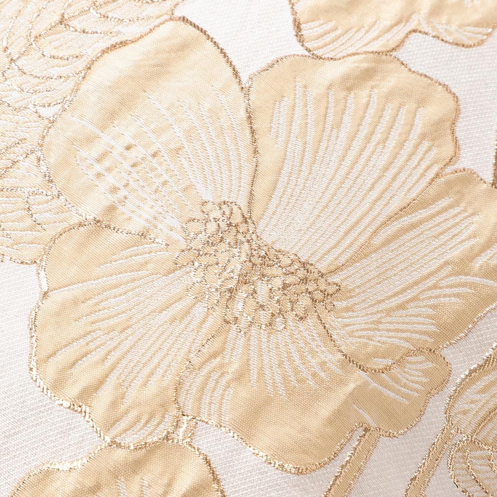 Francfranc JQ Flower Cushion 45cm X Gold Floral Jacquard Interior Decor Cover, 45cm, (A008), Weave,