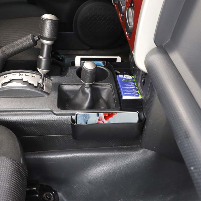 Pour Toyota FJ Cruiser 2007- Boîte de rangement latérale de console centrale en ABS Plateau multifonction pour téléphone portable Accessoires d'intérieur de voiture