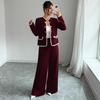 Chic Red Slimming Women's Suit: French-Korean Style