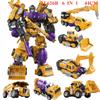 Jinjiang New Transformation Toys Boy Anime Devastator Movie Action Figure Model Car Robot Engineering Vehicle Kids Gift 6 in 1 Poseable Articulated