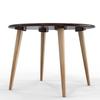 60.96 Cm Round Coffee Table End Table, Modern Tea Side Table Furniture, Wooden Table with 4-Legs