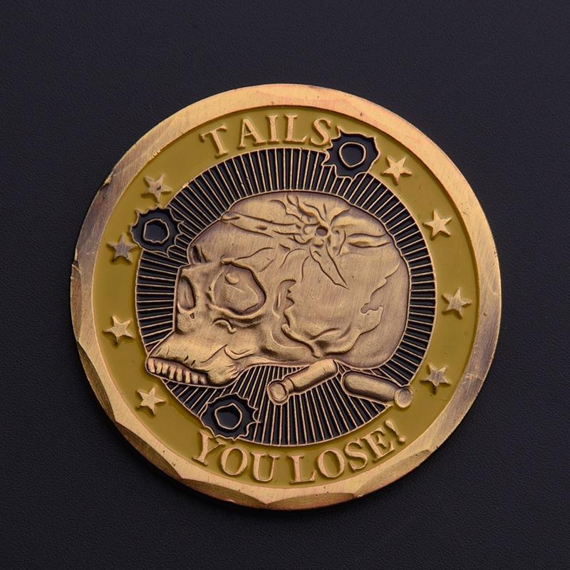 Heads We Win Tails You Lose Skull  Plated Commemorative Challenge Coins Art