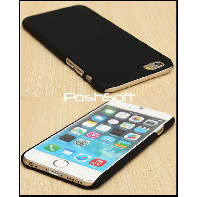 Черный матовый ультратонкий прорезиненный чехол-накладка для Apple iPhone 6S
