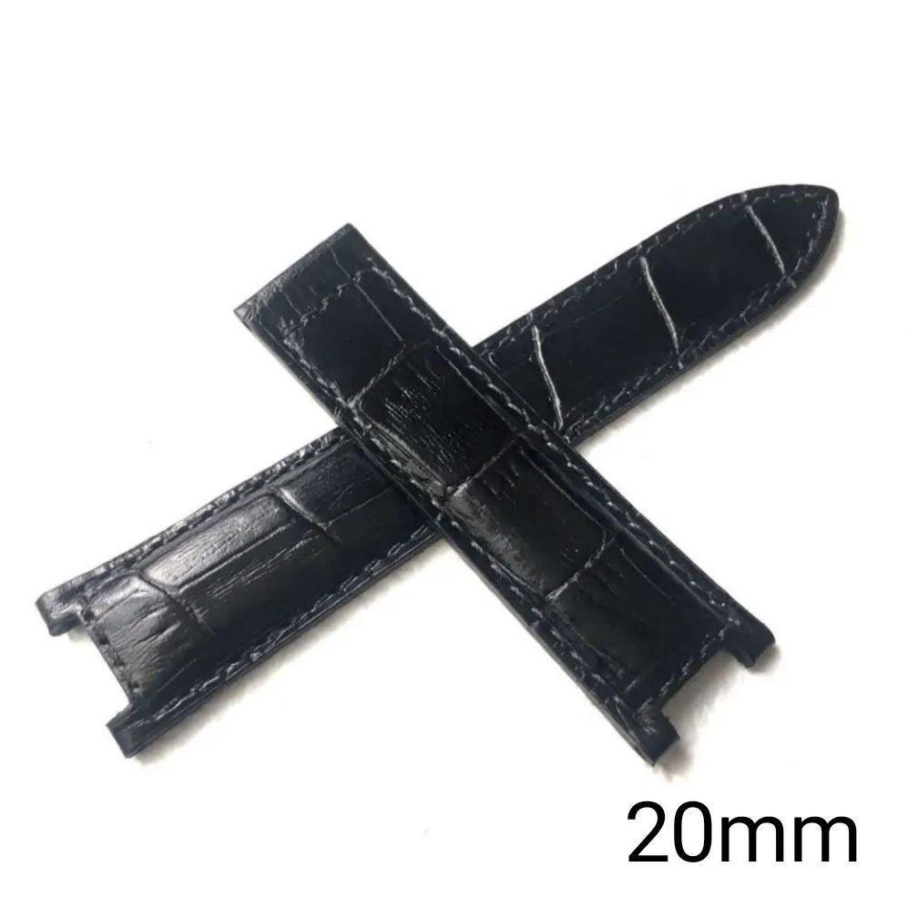Used 20mm Watch Concave Italian Calf Leather Strap Black [Compatible with] Cartier Pasha 38 Cartier