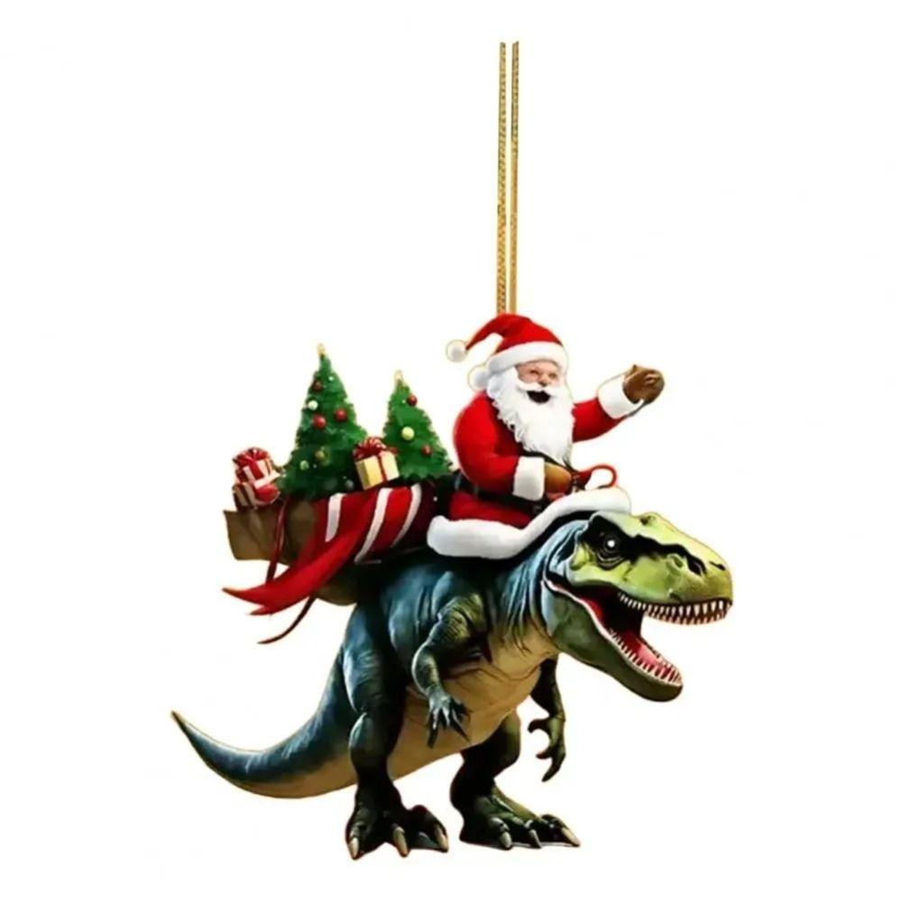 Acrylic Christmas Pendant 2D Dinosaur Ornament  for Christmas Tree Mantel Decor