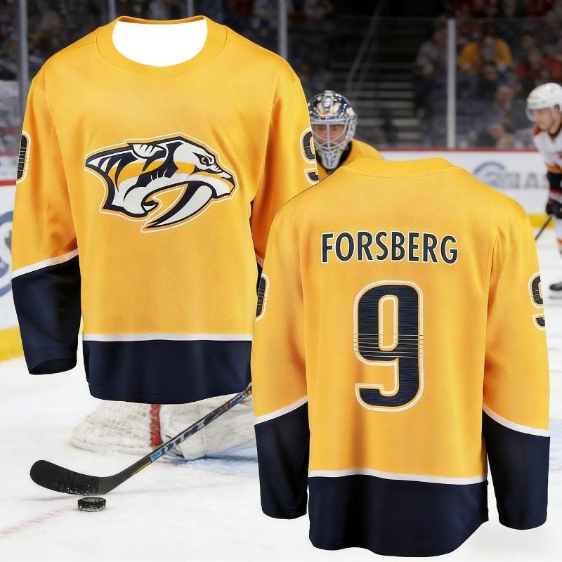 2026 Men's Ice Hockey Jersey 3D Printed Animal Logo Moisture-Wicking Quick-Drying Gold Color Long-Sleeved T-Shirt Kids
