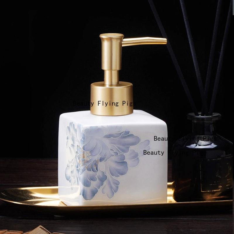 Ceramics Hand Soap Bottle Laundry Detergent Bottling Bottle Bathroom Accessories Liquid Empty Bottle Container Plastic Pump Head