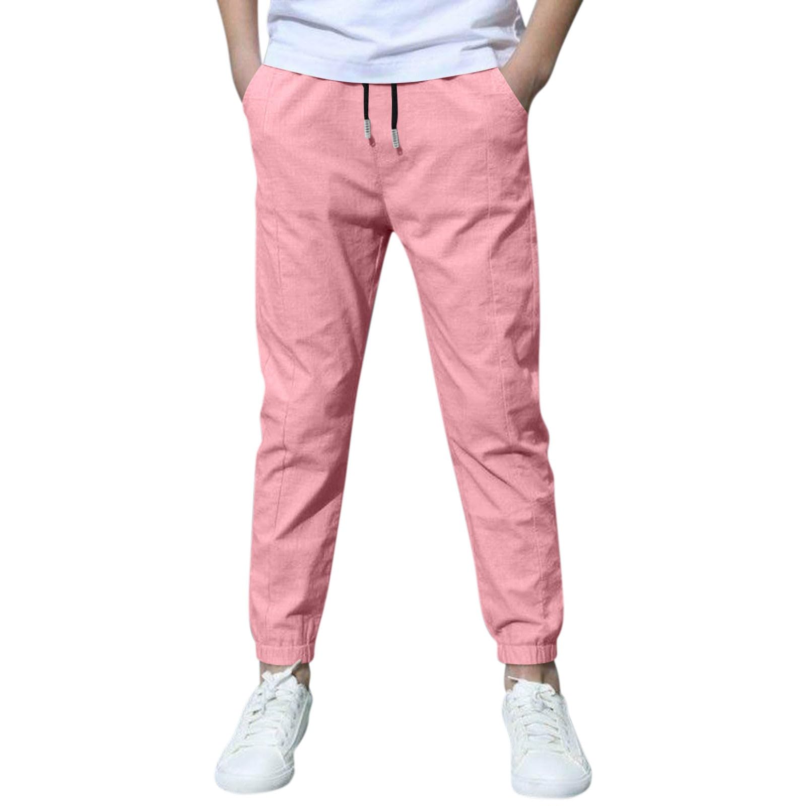 

Boys Girls Children s Loose Casual Fashion Comfy Pants 140 рожевий