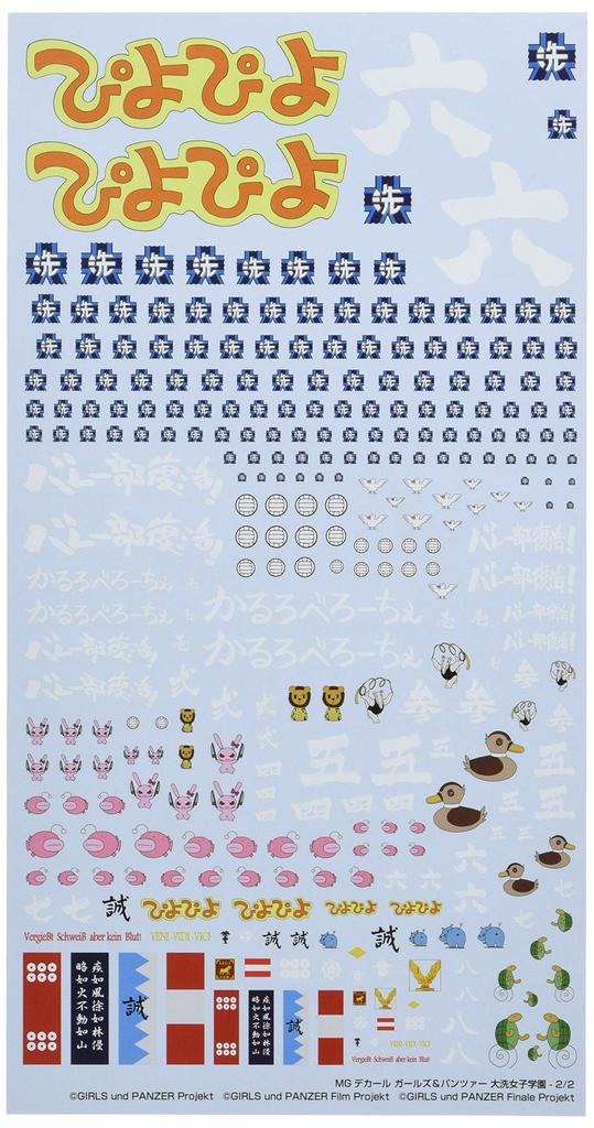 Modelkasten MG Decal Girls & Panzer Oarai Girls' High School 2-Piece Set Plastic Model Decal GD-08