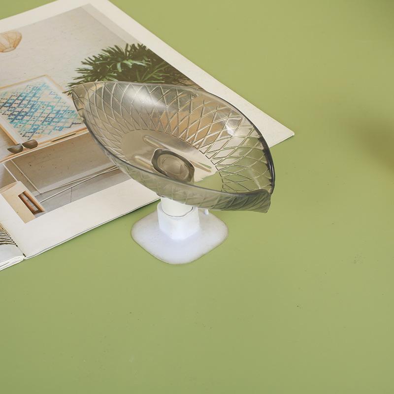 Drain Soap Holder Leaf Shape Soap Box Suction Cup Tray Drying Rack for Shower Sponge Container Kitchen Bathroom Accessories