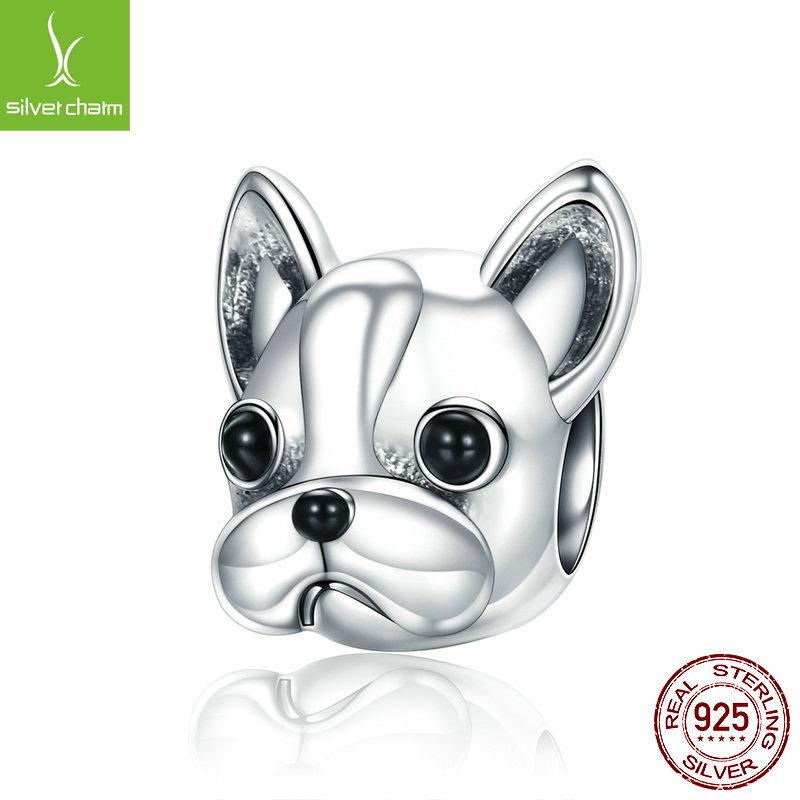 Puppy Animal 925 Silver Beads Loose Beads Personalized Bulldog Jewelry Accessories