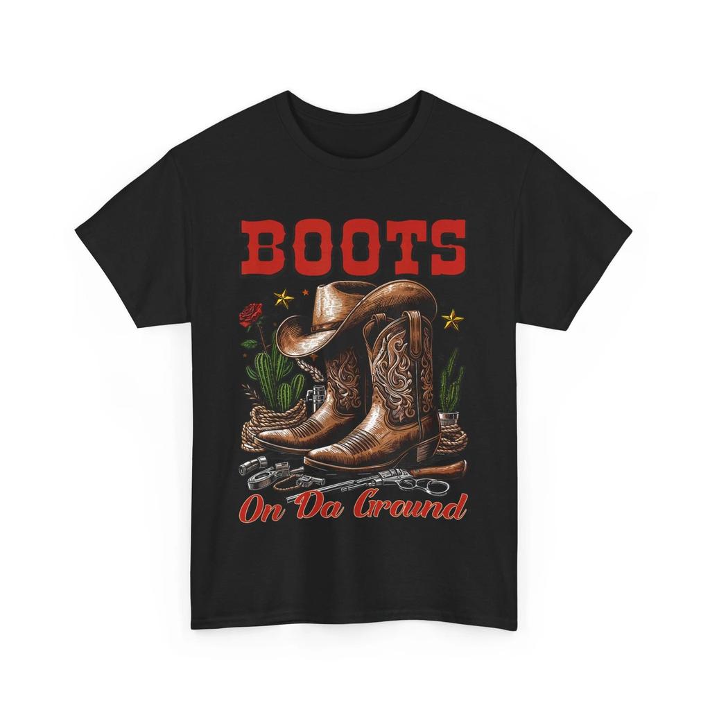 Cowboy Cowgirl T Shirt, Boots On the Ground Western Women Men T Shirt