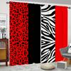 Two Black Red Zebra Leopard Print Curtains Suitable Filtering Light Bedroom Office Kitchen Living Room Made Of Polyester Sitting Window Treatment