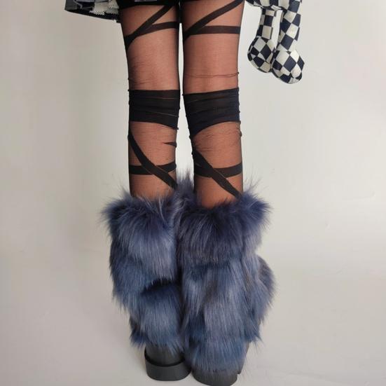 Faux Fur Leg Warmers Women Winter Fuzzy Leg Warmers Soft Furry Boot Cuff Fluffy Boot Sleeves for Party Costume Date Street Wear