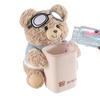 Cartoon Bear Tissue Holder and Trash Can Soft Plush Car Tissue Box Umbrella Storage Bucket for Vehicle Home Travel