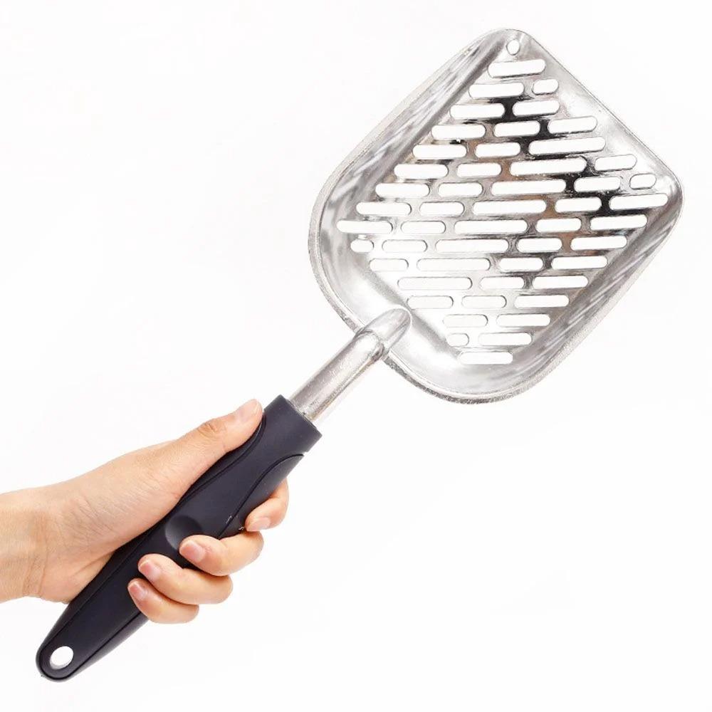 Heavy-Duty Cat Litter Scoop with Reinforced Comfortable Handle, Metal Pet Poop Sifter