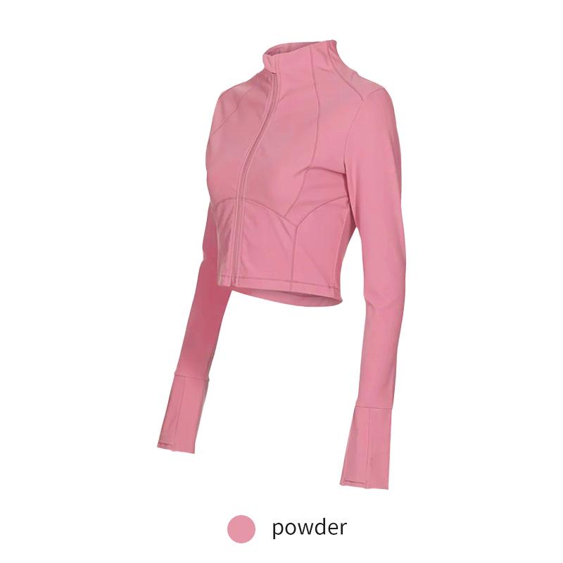 Nowa kurtka do jogi typu slim fit: Top sportowy z długim rękawem i stójką