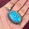 Kupfer Türkis 925 Sterling Silber Anhänger, handgefertigter Anhänger Edelstein Schmuck, Geschenke für Frau brandneuer Anhänger